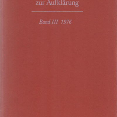 Wolfenbütteler Studien zur Aufklärung, Band 3